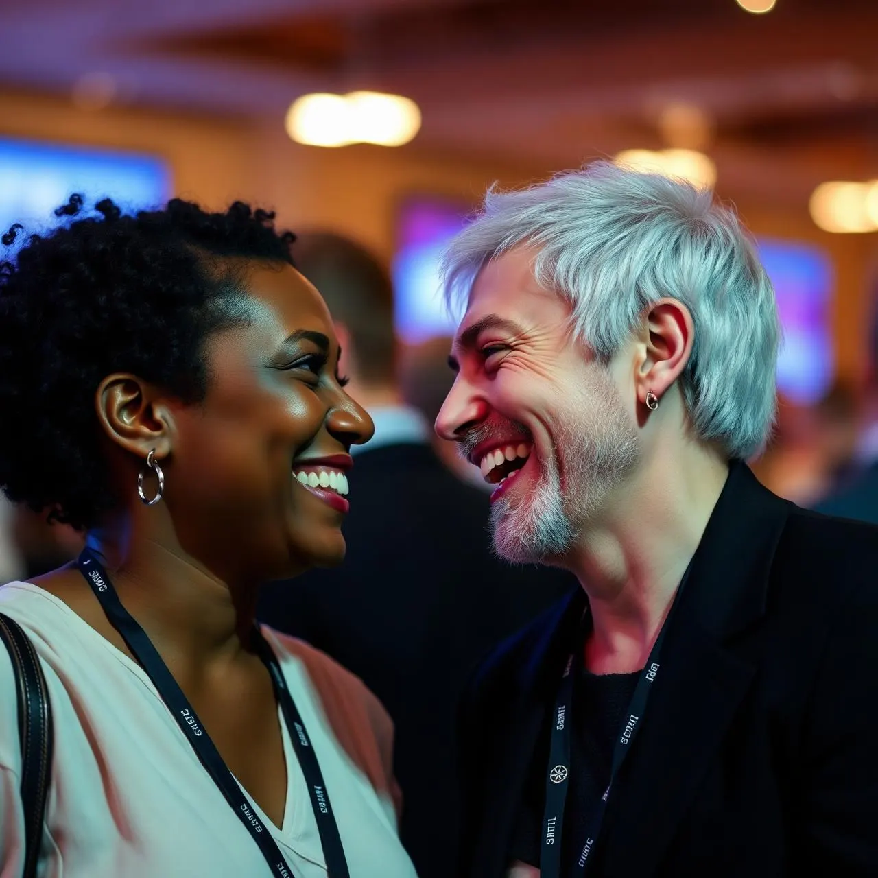 Two community members in conversation